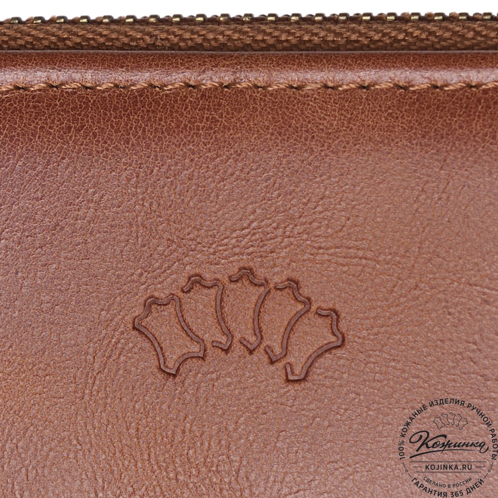  Кожаное портмоне Амстердам (рыжий антик)